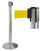 Colonnina Tendinastro 3 metri in Acciaio Inox Spazzolato Ø36x101 cm Nastro Giallo