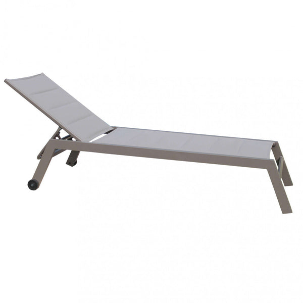 Lettino Prendisole da Giardino Formentera Impilabile 198x61x34/95 h cm in Alluminio Taupe acquista