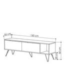 Mobile TV 2 Ante 1 Ripiano 150x50 cm in MDF Furoki Rovere