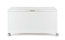 Baule Contenitore da Esterno 141,6x72x70h cm Apertura Facile e Ruote in Alluminio Ocean S Bianco 