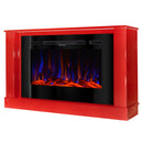 Camino Elettrico da Pavimento 72,5x121,5x30 cm Effetto Fiamma 1500W Bernard mini rosso & Adeli Rosso