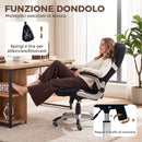 Sedia da Ufficio Ergonomica 68x76x109-117 cm con Supporto Lombare e Altezza Regolabile in Tessuto Effetto Lino Nero      