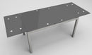 Tavolo Allungabile in Metallo 110/170x70x76cm TFT Glass Grigio