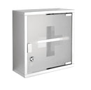 Mobile Pensile per Medicinali in Acciaio Inox 27x29x12cm TFT Accessories Argento Trasparente