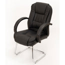 Coppia di Sedie Poltroncine Visitatore in Similpelle da Ufficio Bozzini Smoke Nero