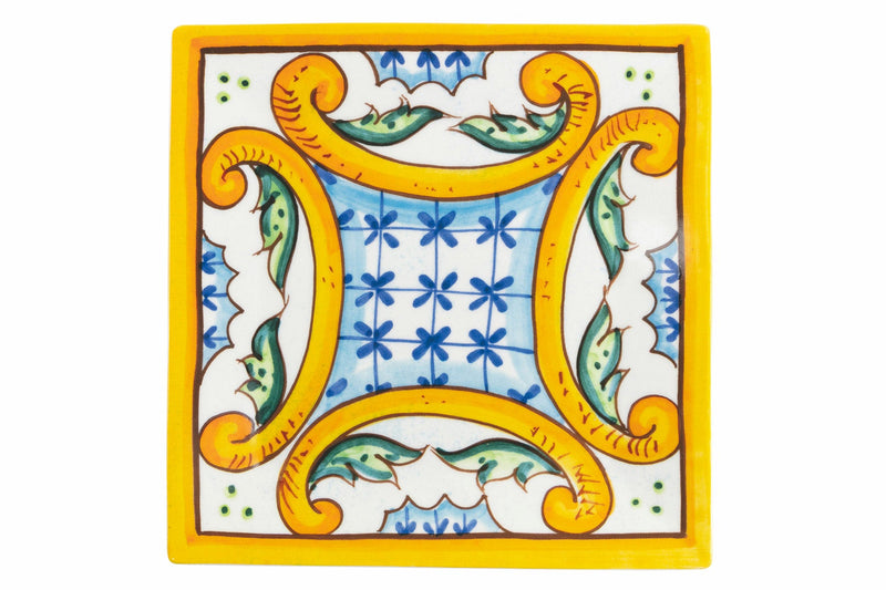 Set 6 Piatti Piani Quadrato in Porcellana 30 cm Villa d'Este Home Tivoli Le Riggiole