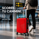 Valigia Trolley Bagaglio a Mano 55x40x20 cm Rigida in ABS con Maniglia Telescopica Rosso      