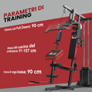 Power Tower Stazione Fitness 135x103x210cm Pesi 65kg Telaio in Acciaio Nero Rosso      