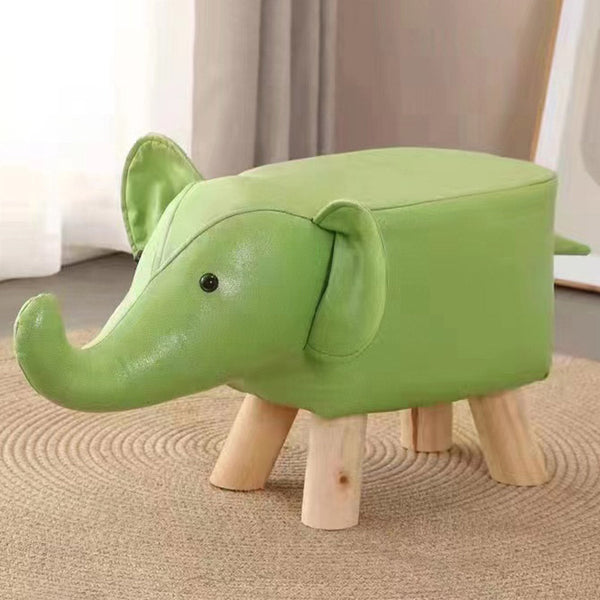 acquista Sgabello Poggiapiedi Basso per Bambini a Forma di Elefante Pouf Verde