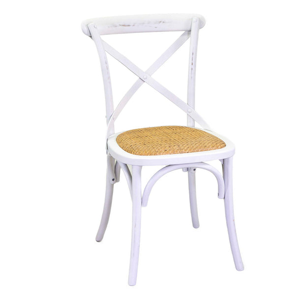 Sedia in Legno 51x55H46,5/89cm Cross Bianco Antico prezzo