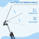 Triciclo per Bambini 105x47x89 cm con Maniglione e Barra di Sicurezza Bianco e Nero   