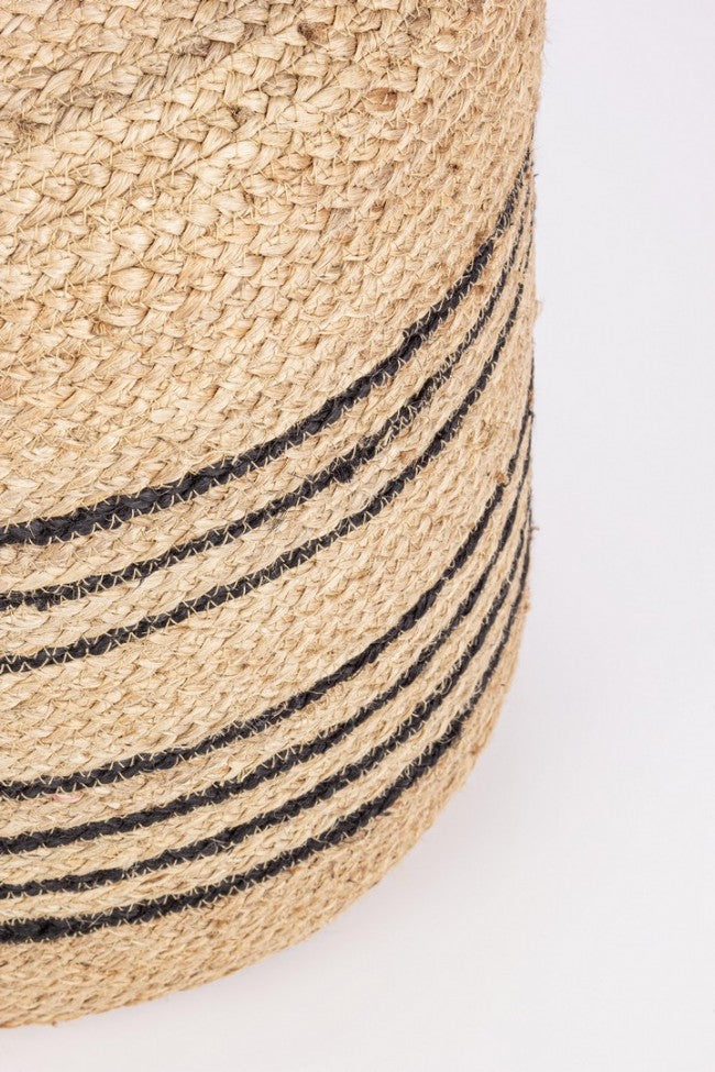 Pouf Ø 45 cm Ankit in Fibre Naturali Nero