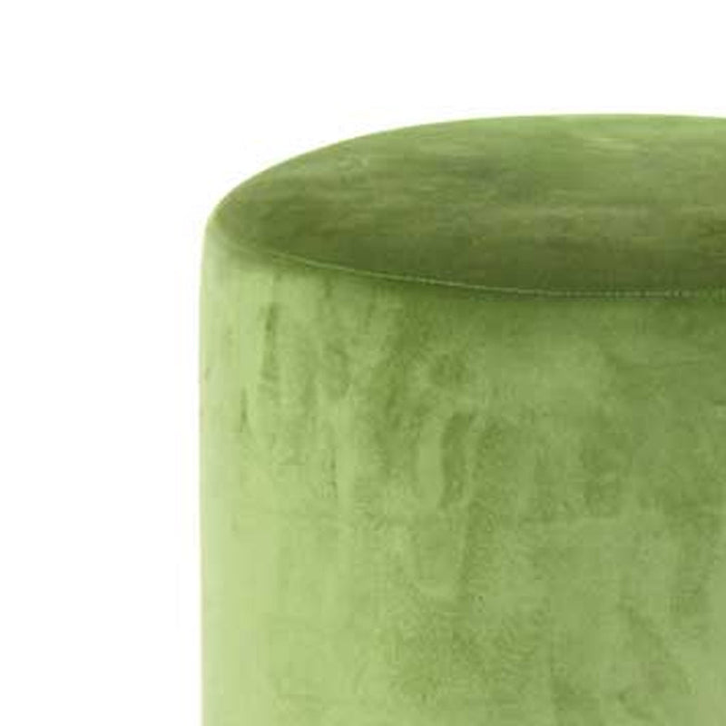 Pouf Poggiapiedi 31x31x38 cm in Metallo MDF e Tessuto Velluto Verde Lime 