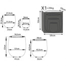 Set di 4 vasi  Peonia in Fibra sintetica Grigio scuro