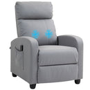 Poltrona Relax Massaggiante 68x88x98 cm con Telecomando e 8 Programmi Reclinazione e Poggiapiedi Grigio Chiaro 