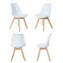 Set 4 Sedie 52x48,5x82 cm in Similpelle e Legno di Faggio Tommy Tortora