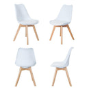 Set 4 Sedie 52x48,5x82 cm in Similpelle e Legno di Faggio Tommy Grigie