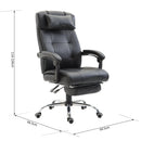 Sedia Poltrona da Ufficio Ergonomica Presidenziale in Similpelle Reclinabile Nera 