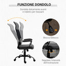 Sedia Poltrona Direzionale da Ufficio 58x61,5x117-125 cm in Tessuto Grigio