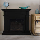 Camino Elettrico da Pavimento 113,7x102,2x28,2 cm Effetto Fiamma 1500W Sined Cetona Nero