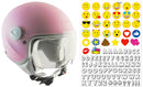 Casco Demi-Jet per Bambini Visiera Sagomata CGM Magic Smile 205S Rosa Opaco Varie Misure