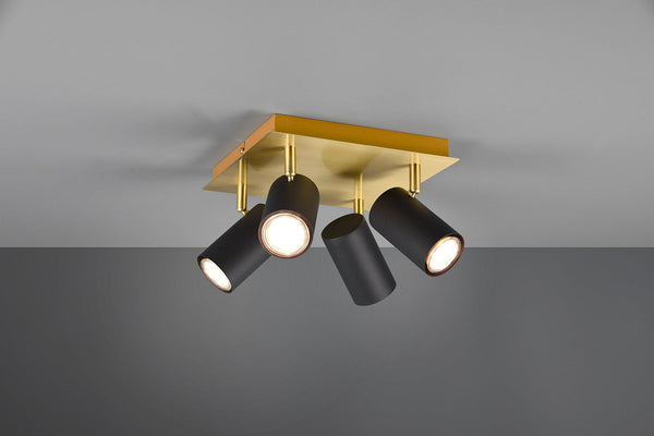 sconto Plafoniera da Interno Attacco GU10 in Metallo Nero e oro