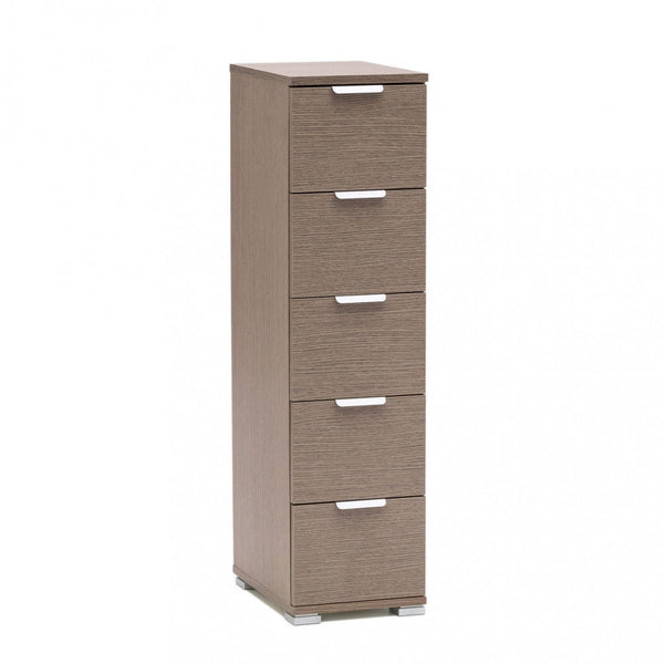 acquista Cassettiera 5 Cassetti Rovere Grigio 27x38x103 h cm in Truciolare bilaminato Rovere grigio