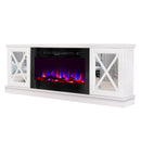 Camino Elettrico da Pavimento 68,5x182x30 cm Effetto Fiamma 1500W Sorento & Adeli
