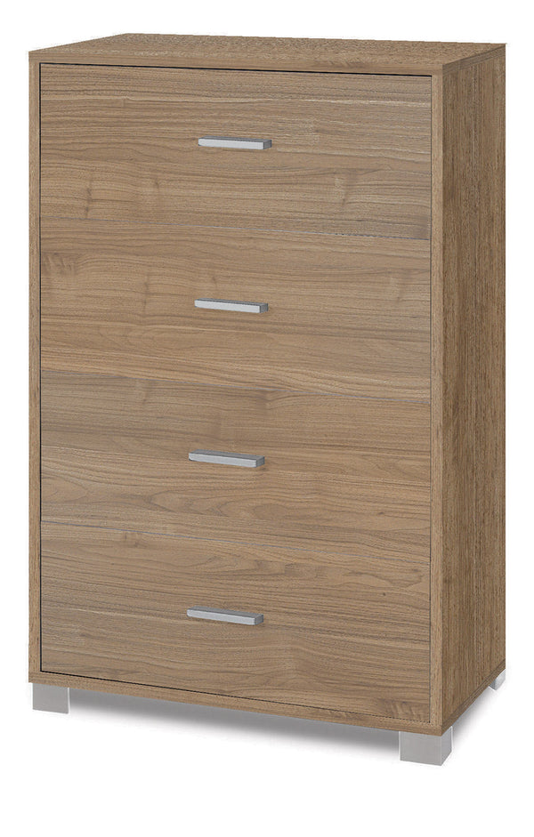 acquista Cassettiera 4 Cassetti 70x112x41 cm Noce Stelvio