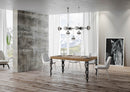 Tavolo Allungabile 140-400x90x77 cm Karamay Quercia Natura Telaio Antracite 