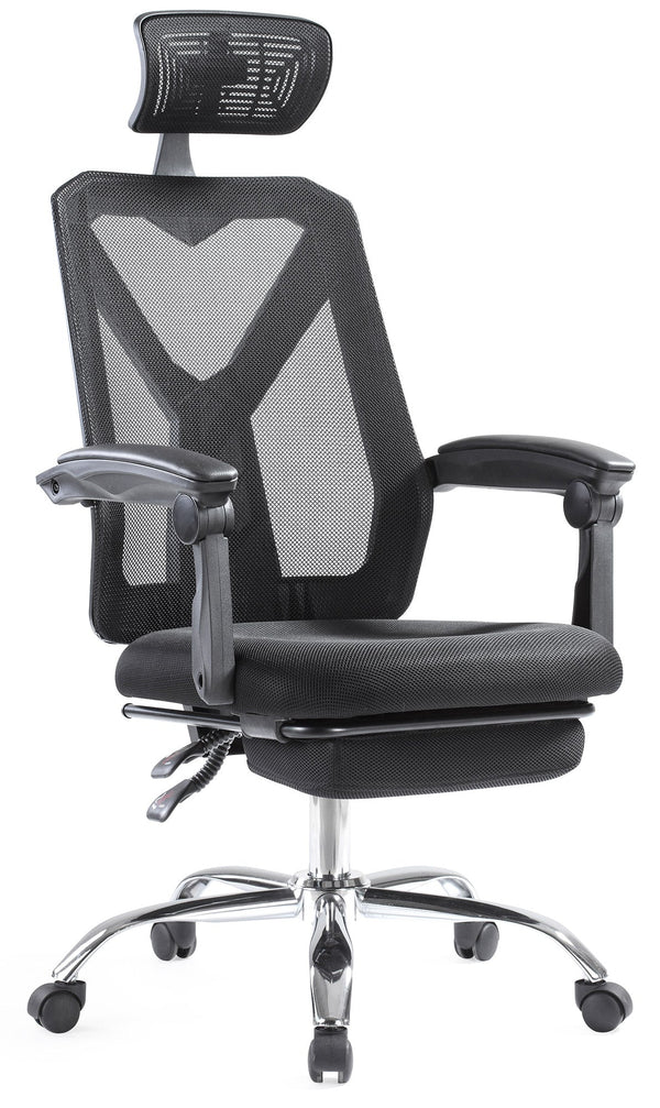 online Sedia Presidenziale da Ufficio Schienale Reclinabile in Tessuto Nera