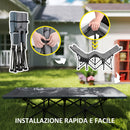 Lettino da Campeggio Pieghevole 187x67x37 cm per Adulti con Cuscino Integrato Grigio   