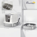 Lettiera Chiusa per Gatti a 2 Porte 52,4x41,3x39,8 cm Vaschetta in Acciaio Inox Bianco   