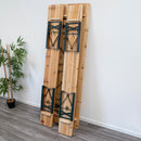 Tavolo Birreria con 2 Panche 200x70x76 cm Pieghevole in Legno e Acciaio Verde      