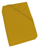 Lenzuolo Sotto con Angoli ed Elastico Tinta Unita Senape