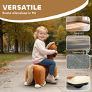 Cavallo Elettrico per Bambini 74x34x51 cm con Pedali Rotelle e Suoni in Peluche e Metallo Marrone      