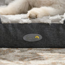 Cuccia per Cani Taglia Grande Imbottita con Cuscino Rimovibile Lavabile 120x80x22 cm Grigio Carbone 
