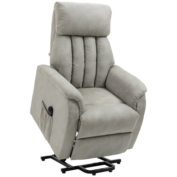 online Poltrona Alzapersona Elettrica 1 Motore 75x93x110 cm in Microfibra Grigio
