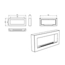 Camino a Bioetanolo da Parete 90x12xH40 cm Siena Bianco