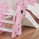 Scivolo per Bambini 1-3 Anni 106x51,5x52 cm con Scaletta Canestro da Basket e Pallone Design Giraffa in PP e PE Rosa      