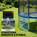 Trampolino Ø305x248 cm con Rete di Protezione e Scaletta per Esterni in Acciaio e PP Blu      