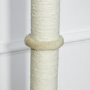 Albero Tiragraffi per Gatti 61x41x96 cm con Corda di Juta  Beige