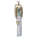 Angelo metallo con cuore oro e bianco cm 24,7x10,2xh88,2