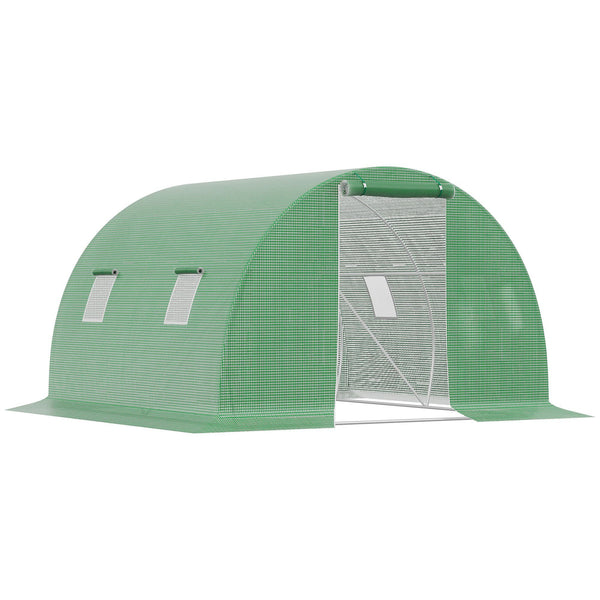 Serra a Tunnel 300x300x200 cm Porta con Cerniera e 4 Finestre Verde acquista