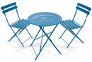 Set da Giardino Pieghevole in Ferro con Tavolo e 2 Sedie Soriani Bistrot Blu