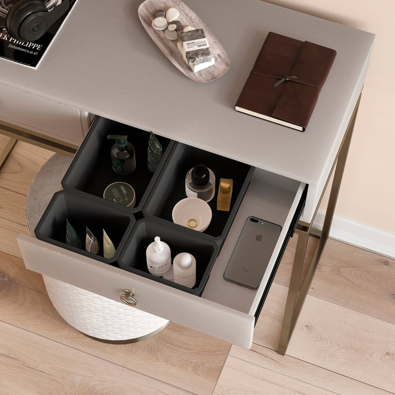 Contenitori Organizer Cassetti da Bagno 4 Cubi in Tecnoplastica Emuca Tidy Grigio Antracite