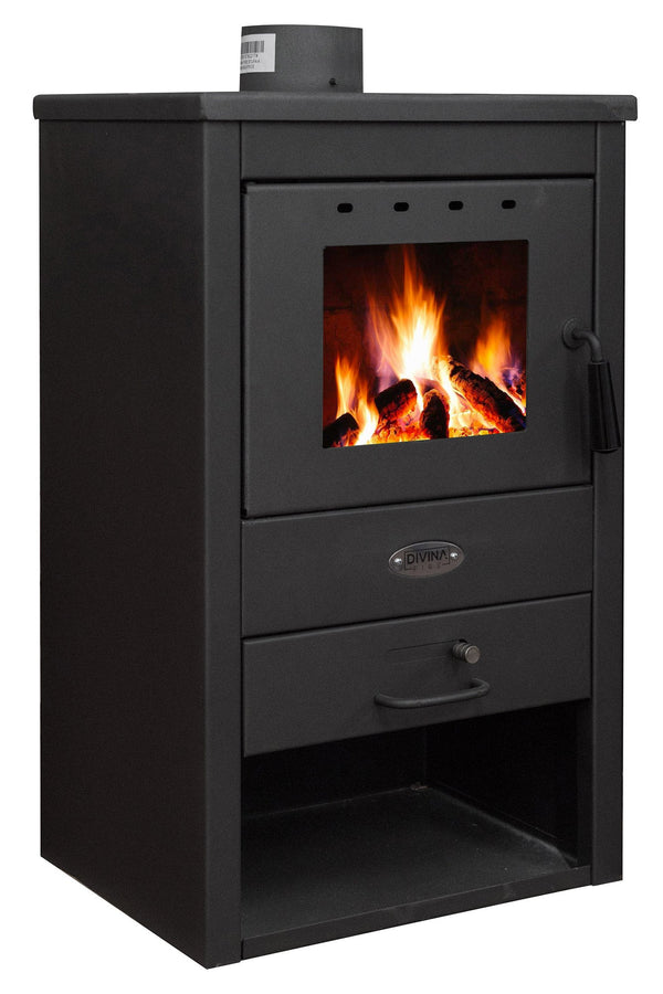 Stufa a Legna 9kW 100 m3 in Acciaio Antracite sconto