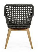 Set 2 Sedie 46x46x82h cm con Braccioli e Cuscini Madison Nera