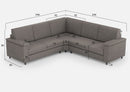 Divano Angolare 5 Posti 246x246x85 cm Marrak in Tessuto Grigio
