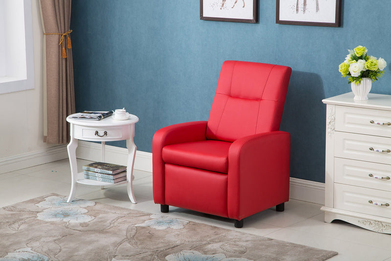 Poltrona Relax Manuale Reclinabile in Similpelle Vandi Rossa